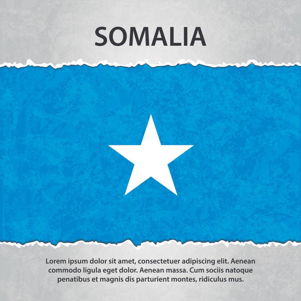 Somalia flag on torn paper vector