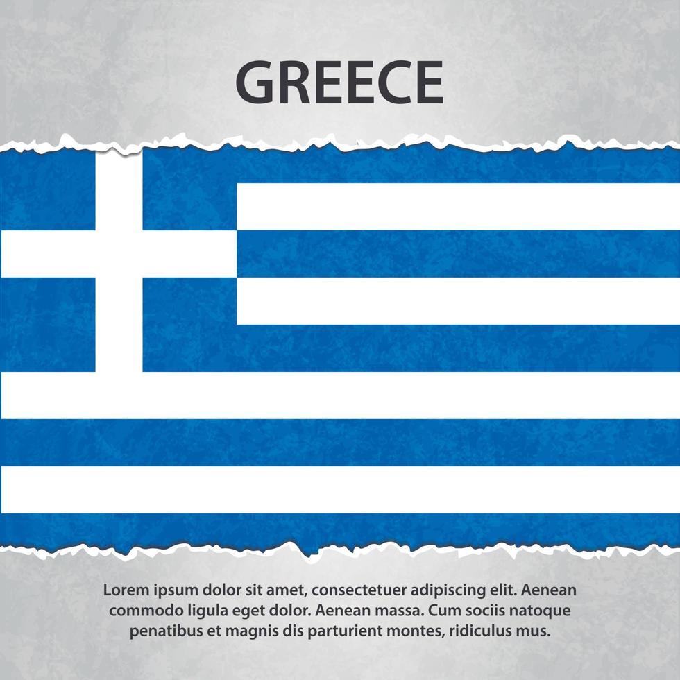 GREECE flag on torn paper vector