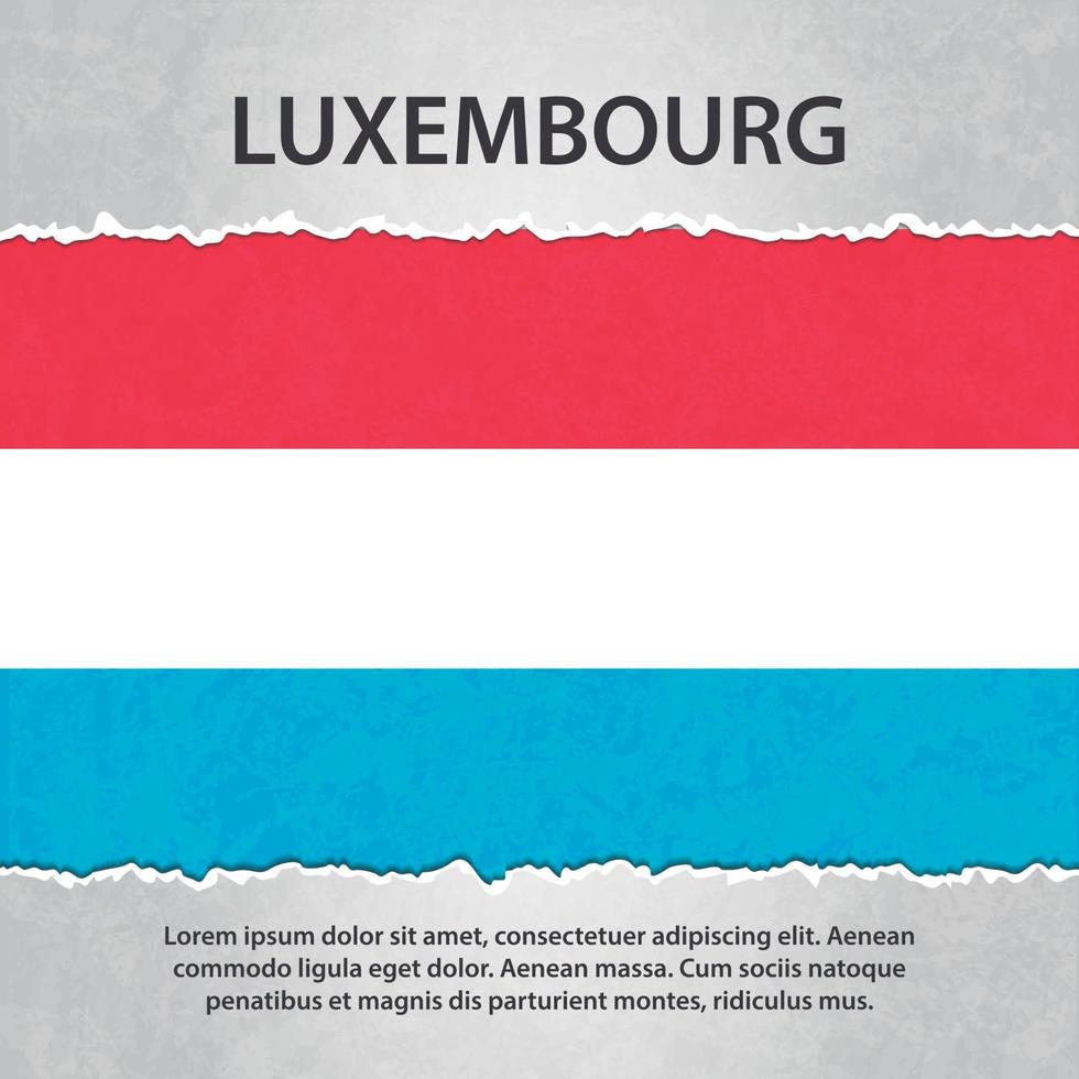 bandera de luxemburgo en papel rasgado vector