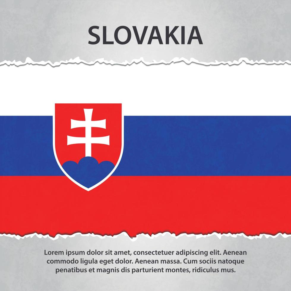 Bandera de Eslovaquia en papel rasgado vector