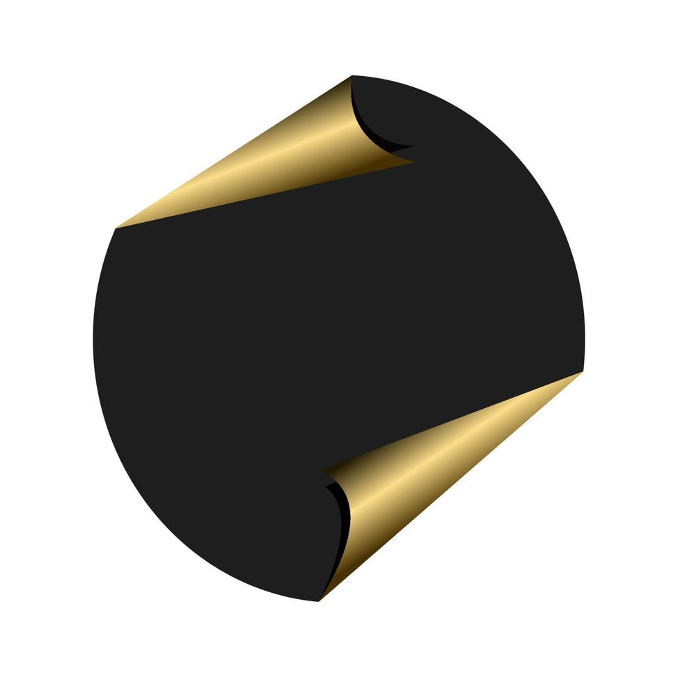 round folded paper corners with gold corners on black background and gold gradient corners for social media post banners for advertising posters. posters. vector