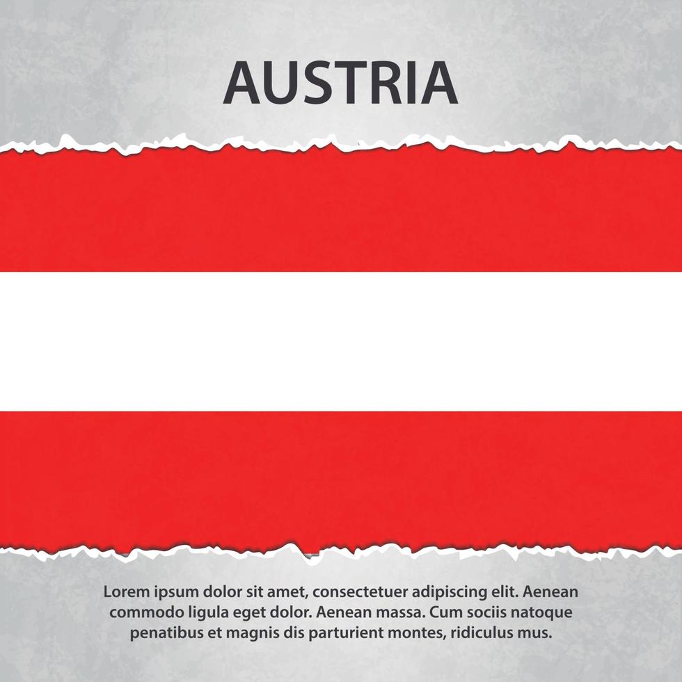 Austria flag on torn paper vector