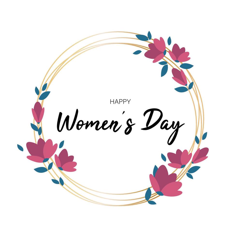 Womens day card with flowers vector