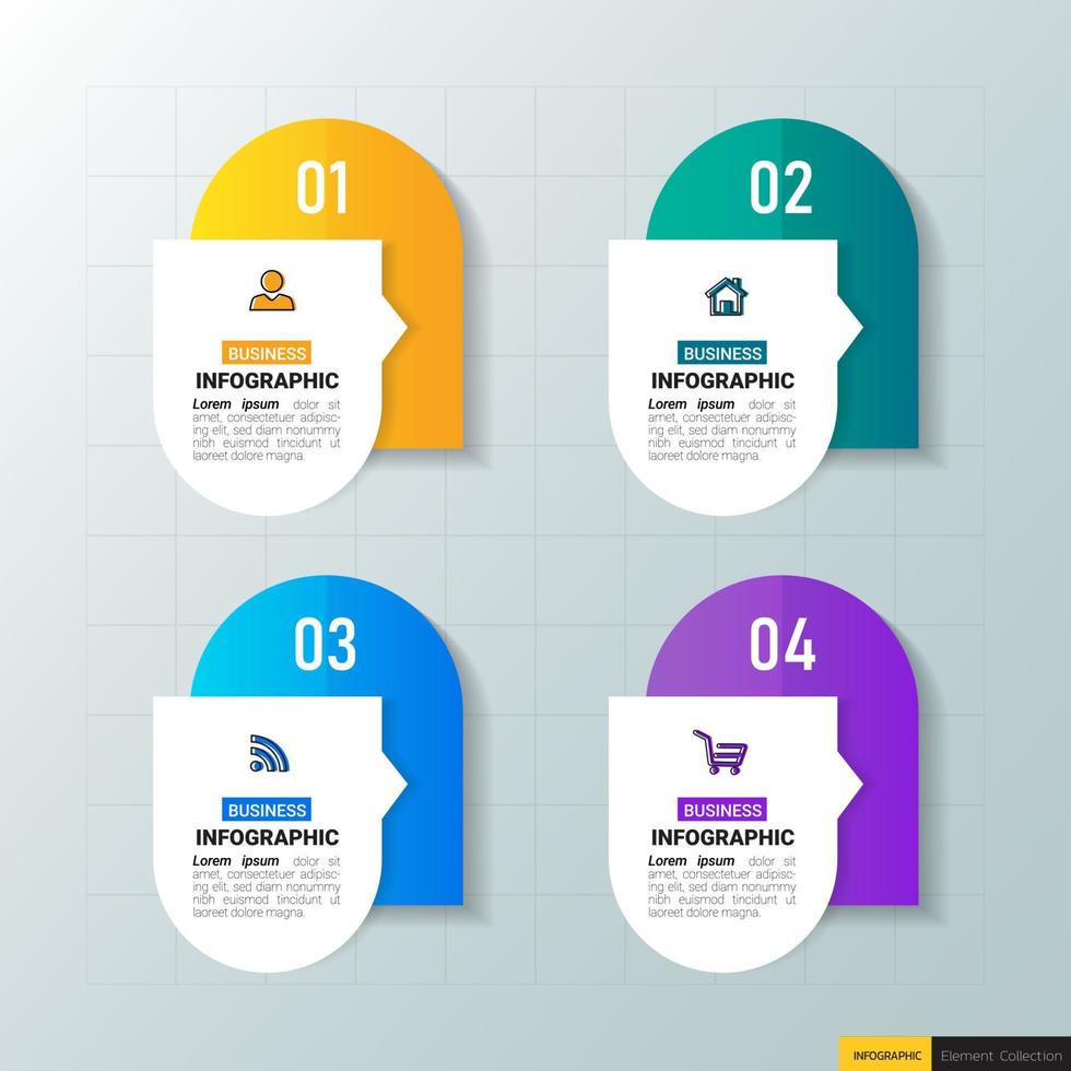 Gradient infographic steps design vector