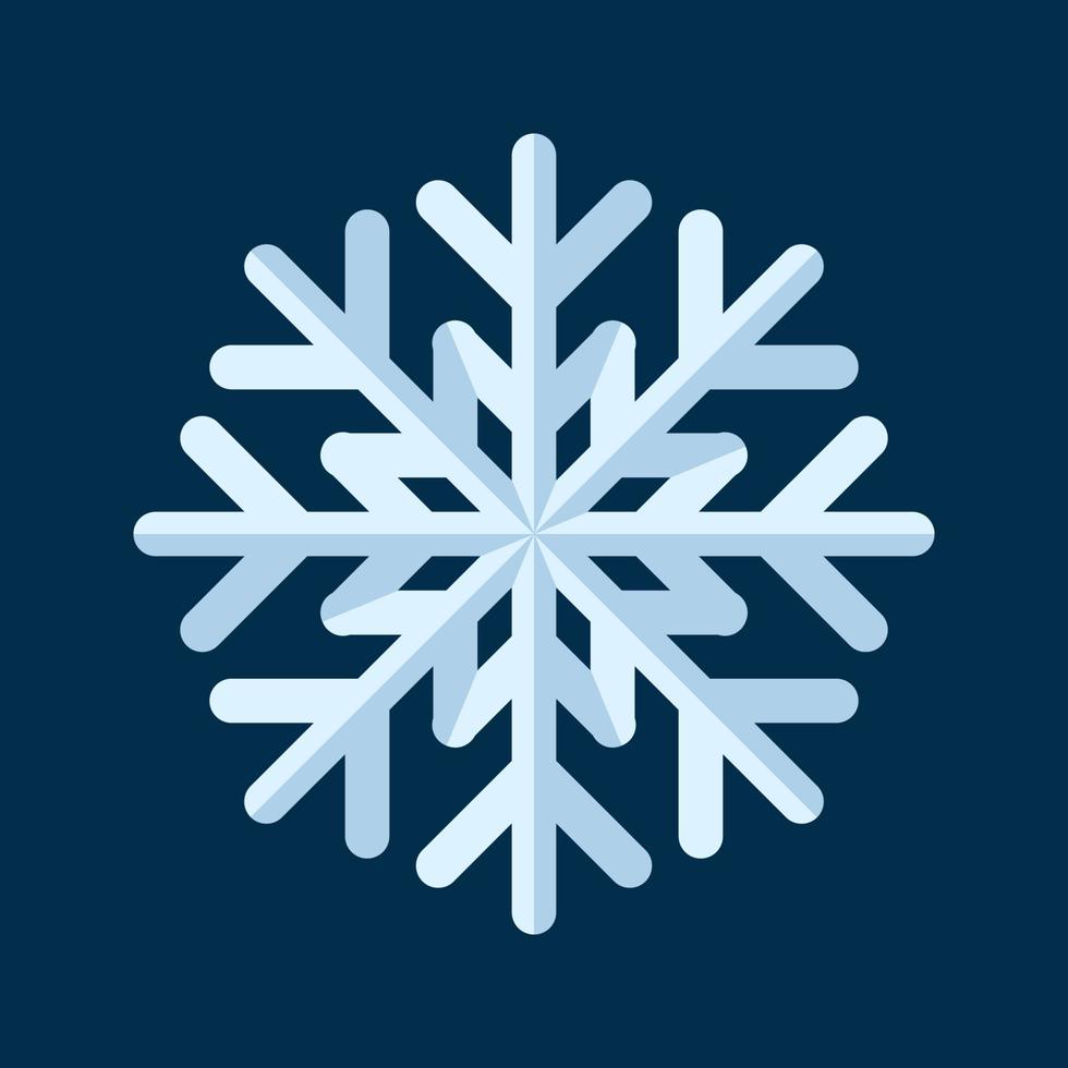 Snowflake Icon. Christmas and Winter Traditional symbol for logo, print, sticker, emblem, greeting and invitation card design and decoration vector