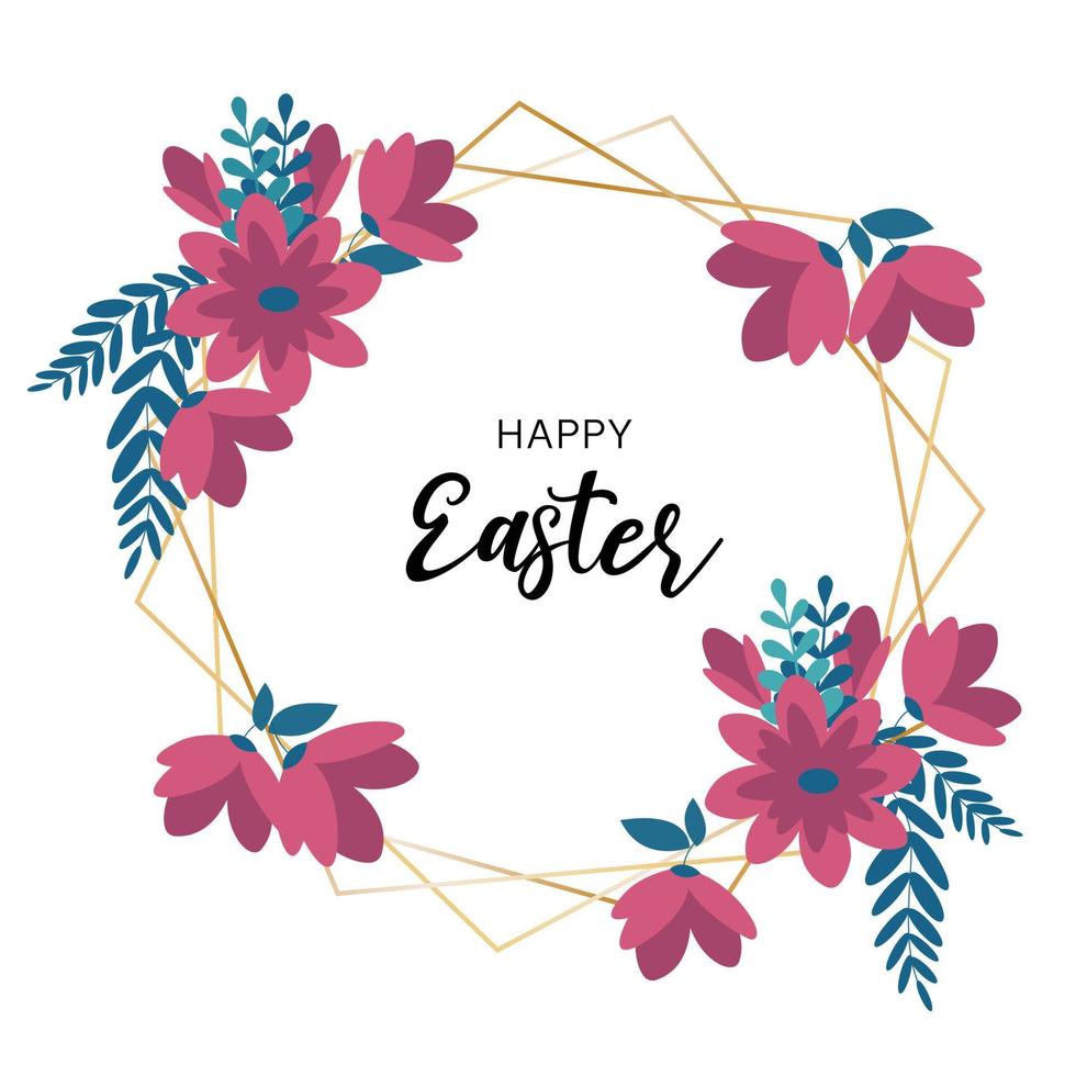 Happy Easter greeting card background vector