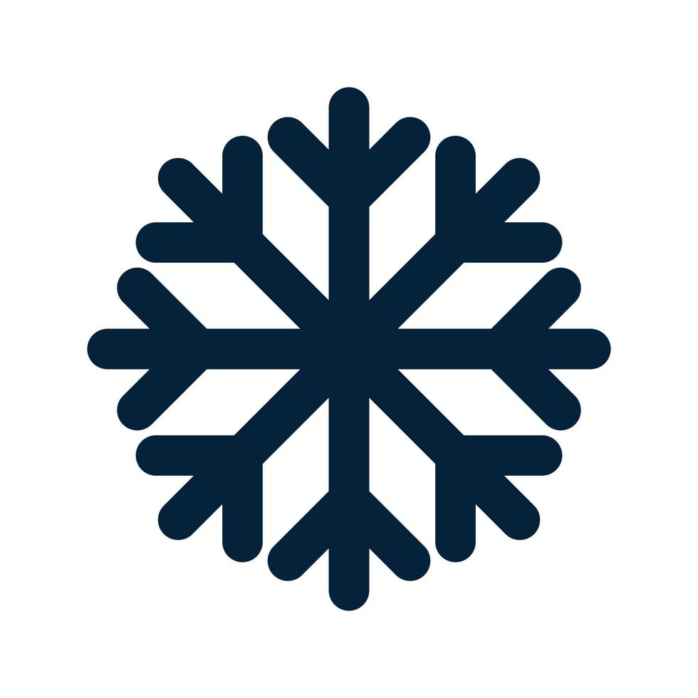 silueta de copo de nieve. Símbolo tradicional de Navidad e invierno para diseño y decoración de logotipos, web, impresiones, adhesivos, emblemas, tarjetas de felicitación e invitaciones. vector