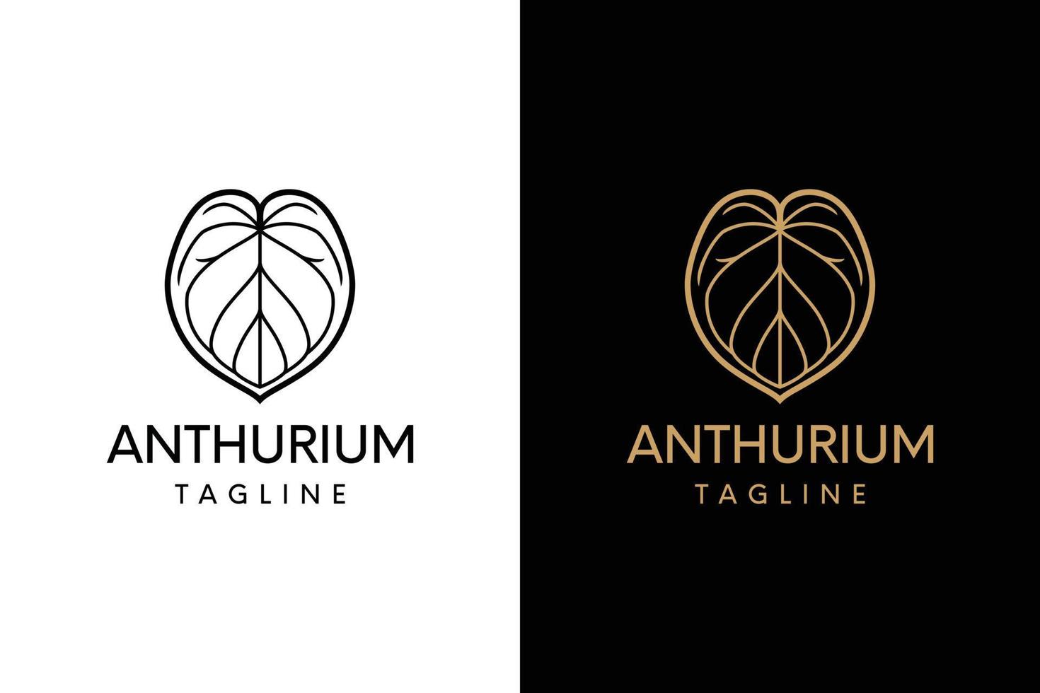 TROPICAL ANTHURIUM LEAF MODERN LOGO vector