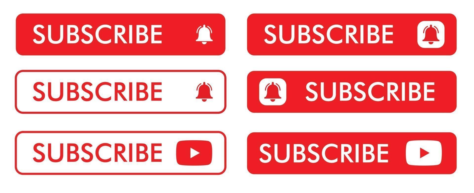 MobileSubscribe icon. Red button subscribe to channel, blog. Social media background.  Vector illustration. EPS 10