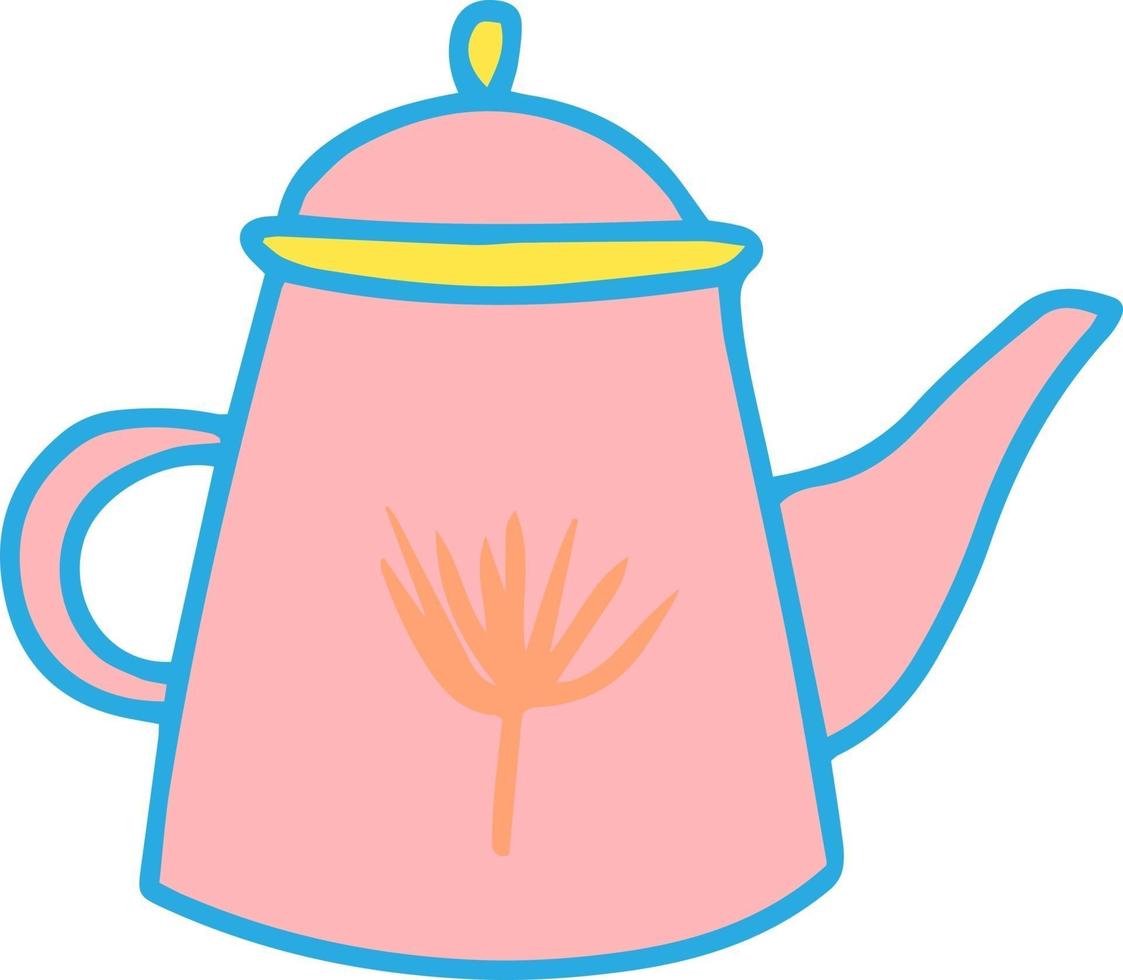 teapot with a heart . Vector isolated tea couple