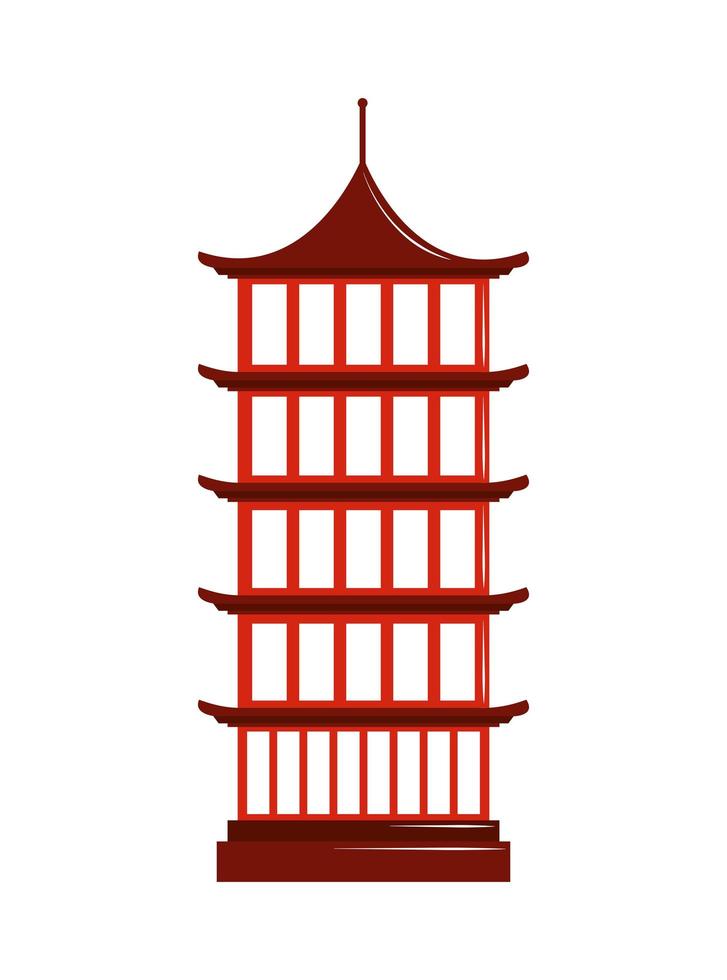 pagoda, edificio, asia vector