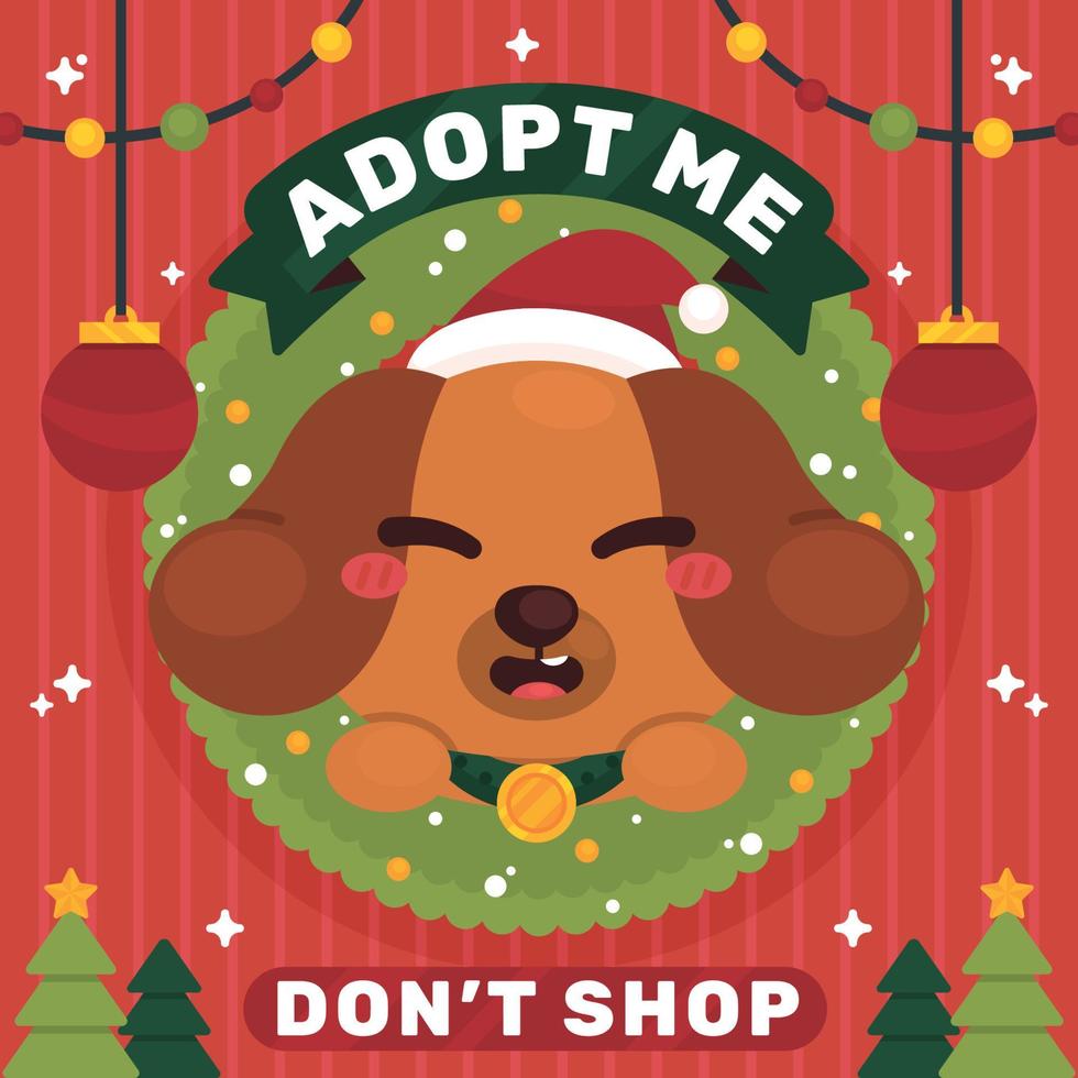 campaña de adopción de mascotas para navidad vector