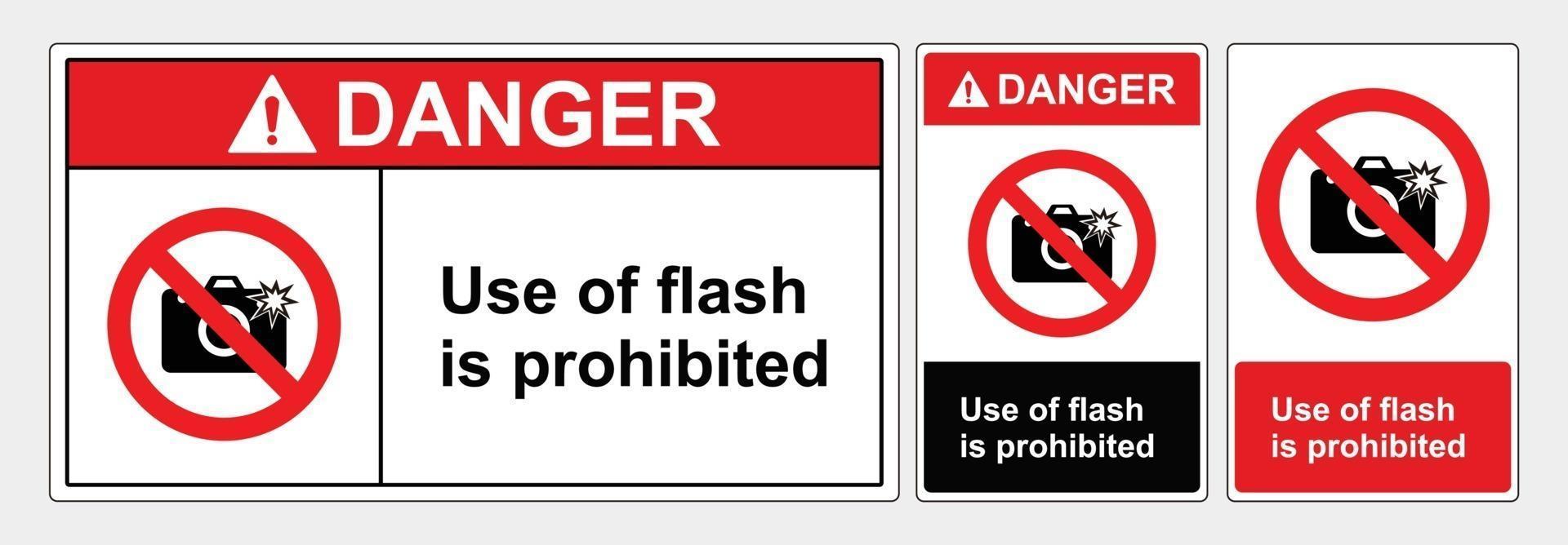 señal de seguridad no use el flash en esta área vector