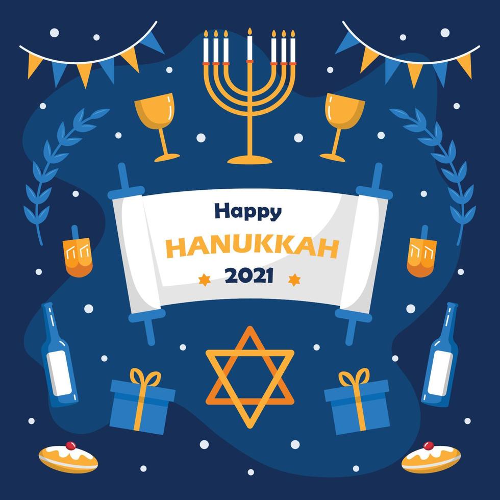 ilustración del festival de vacaciones de hanukkah vector