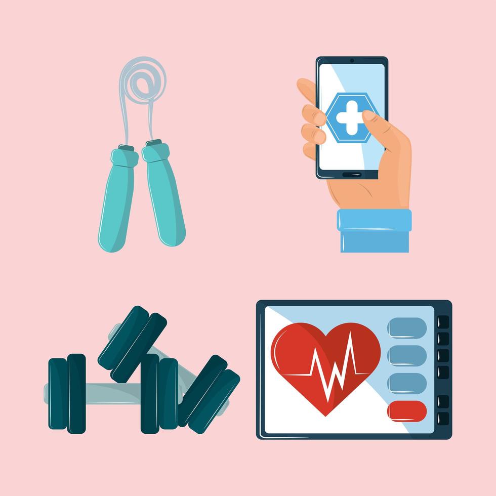 health app icons vector