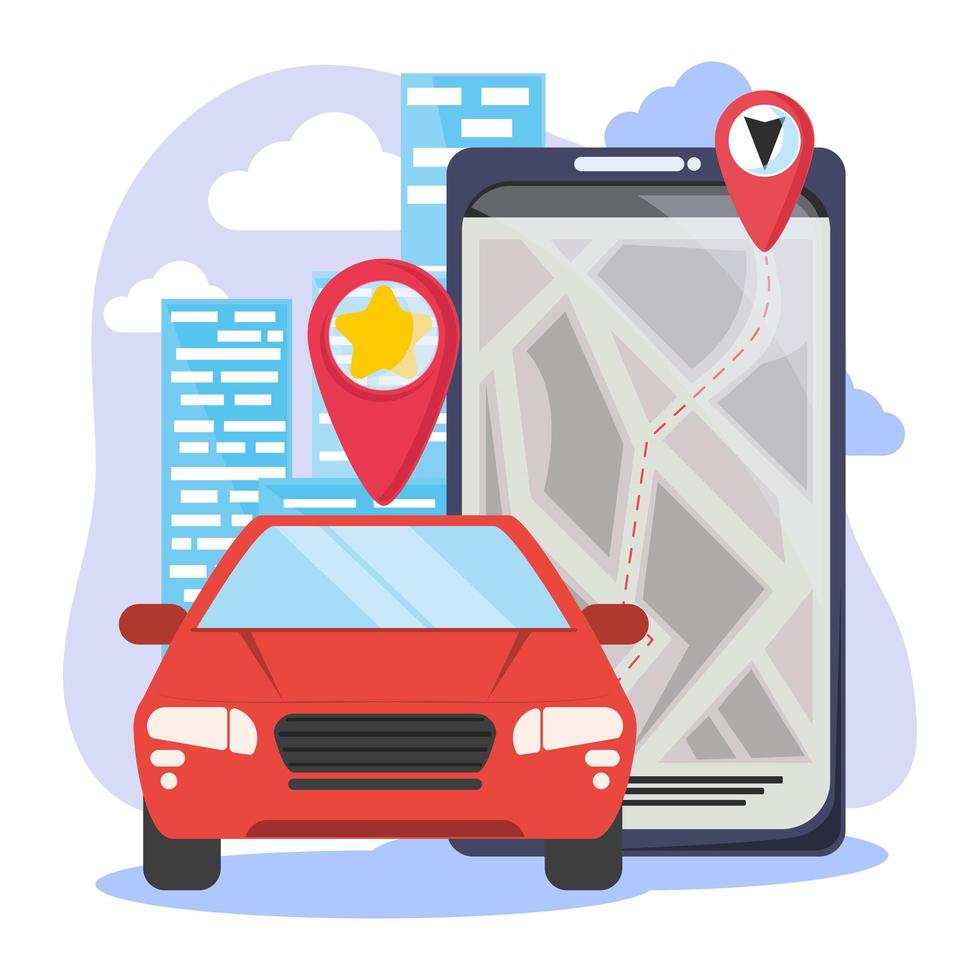 phone with transport app vector