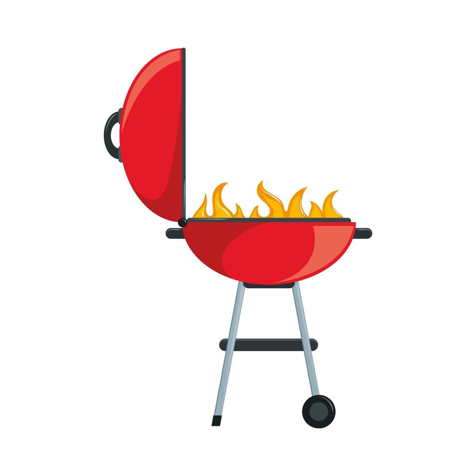 grill bbq with flame vector