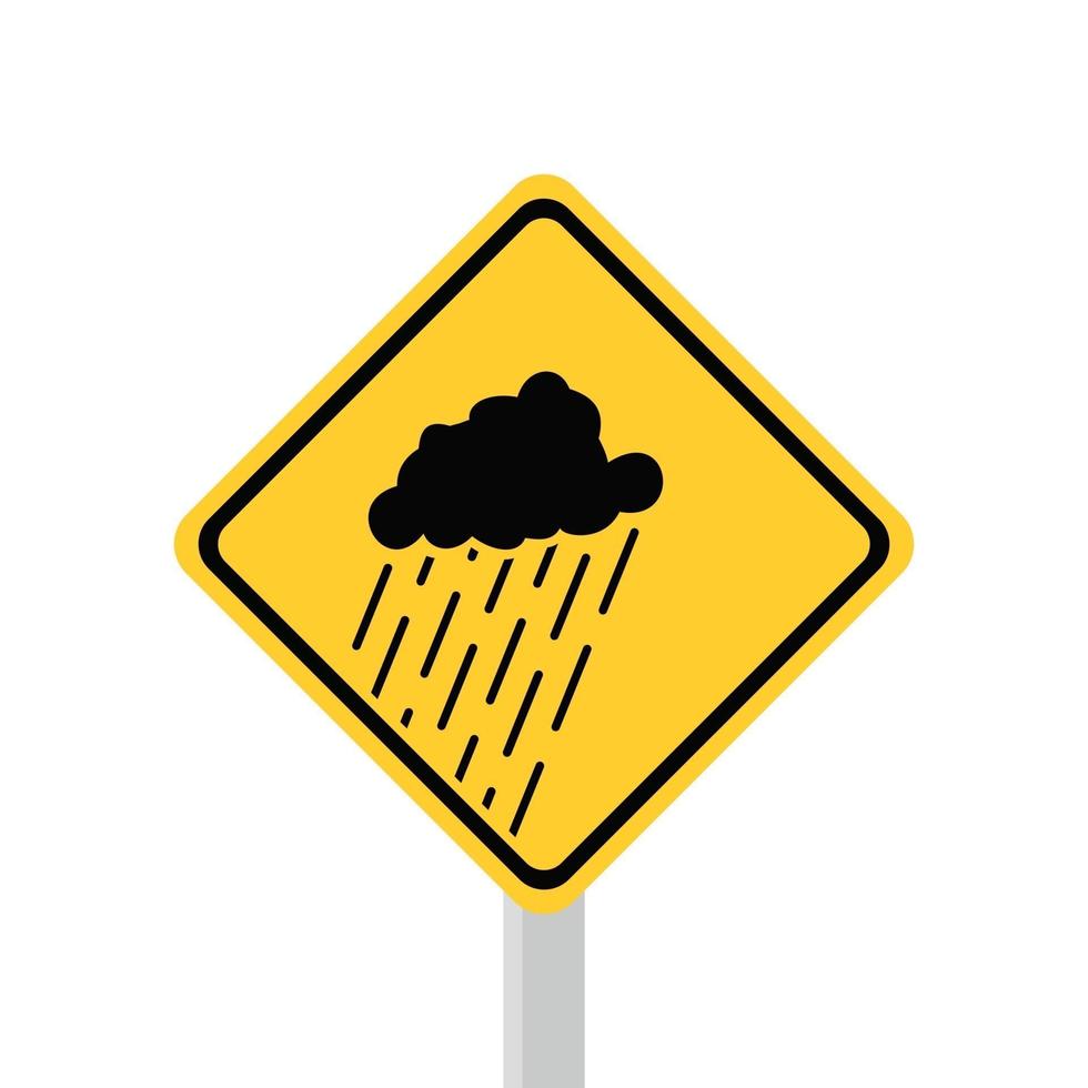 Road safety sign. The heart of the rain. silhouette of rain vector