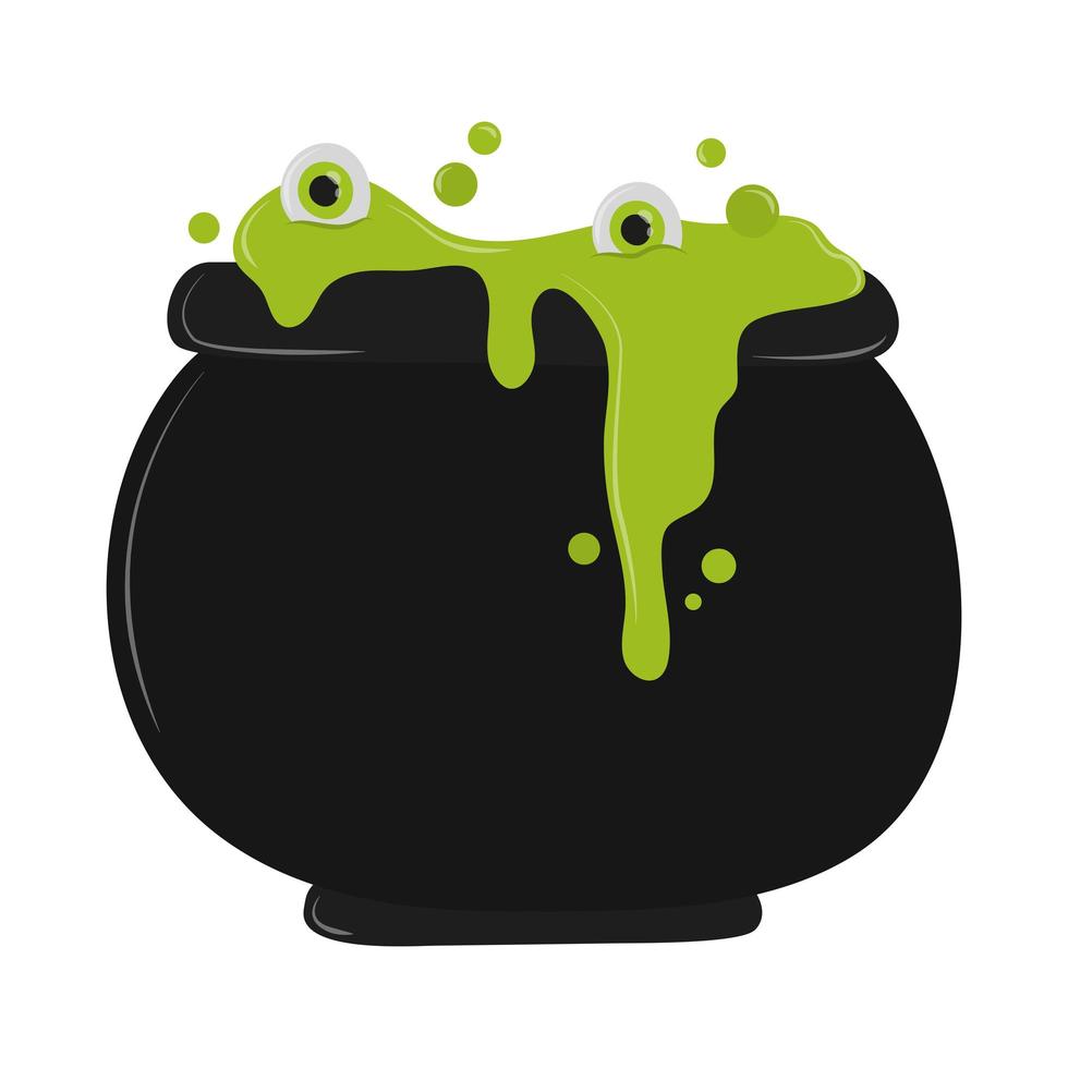 cauldron potion with eyes vector