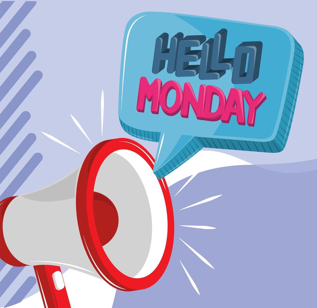 advertising hello monday vector