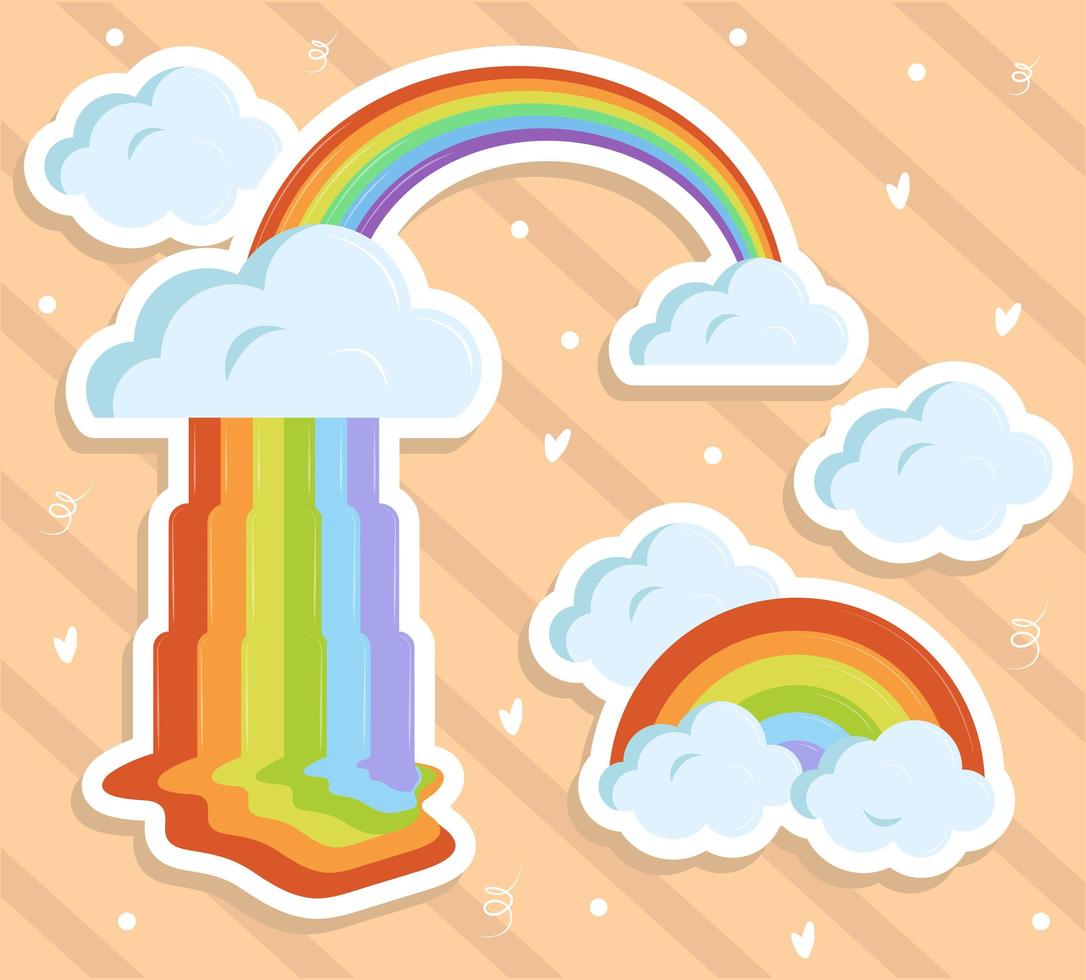 stickers of rainbows vector