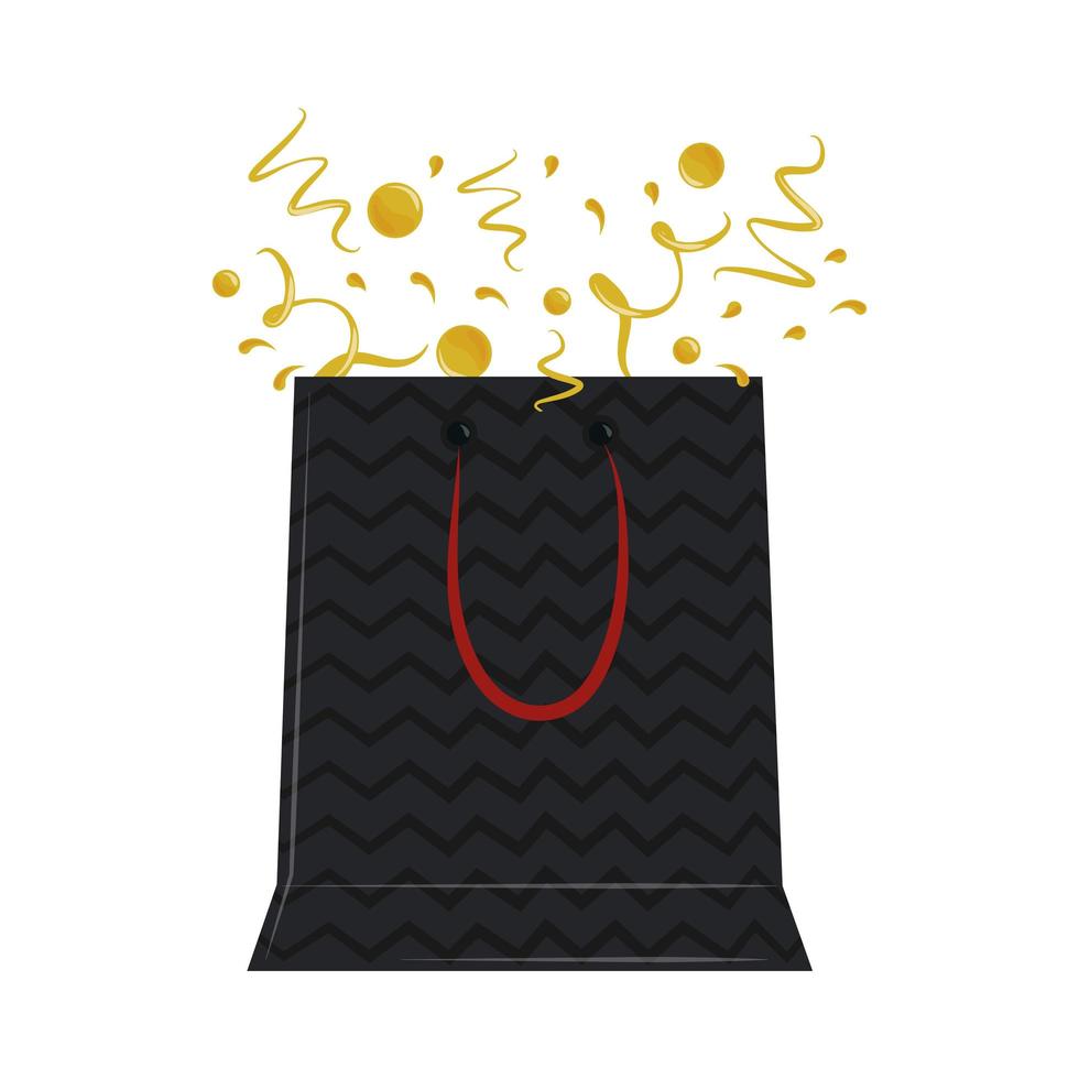 bolsa de compras con confeti vector