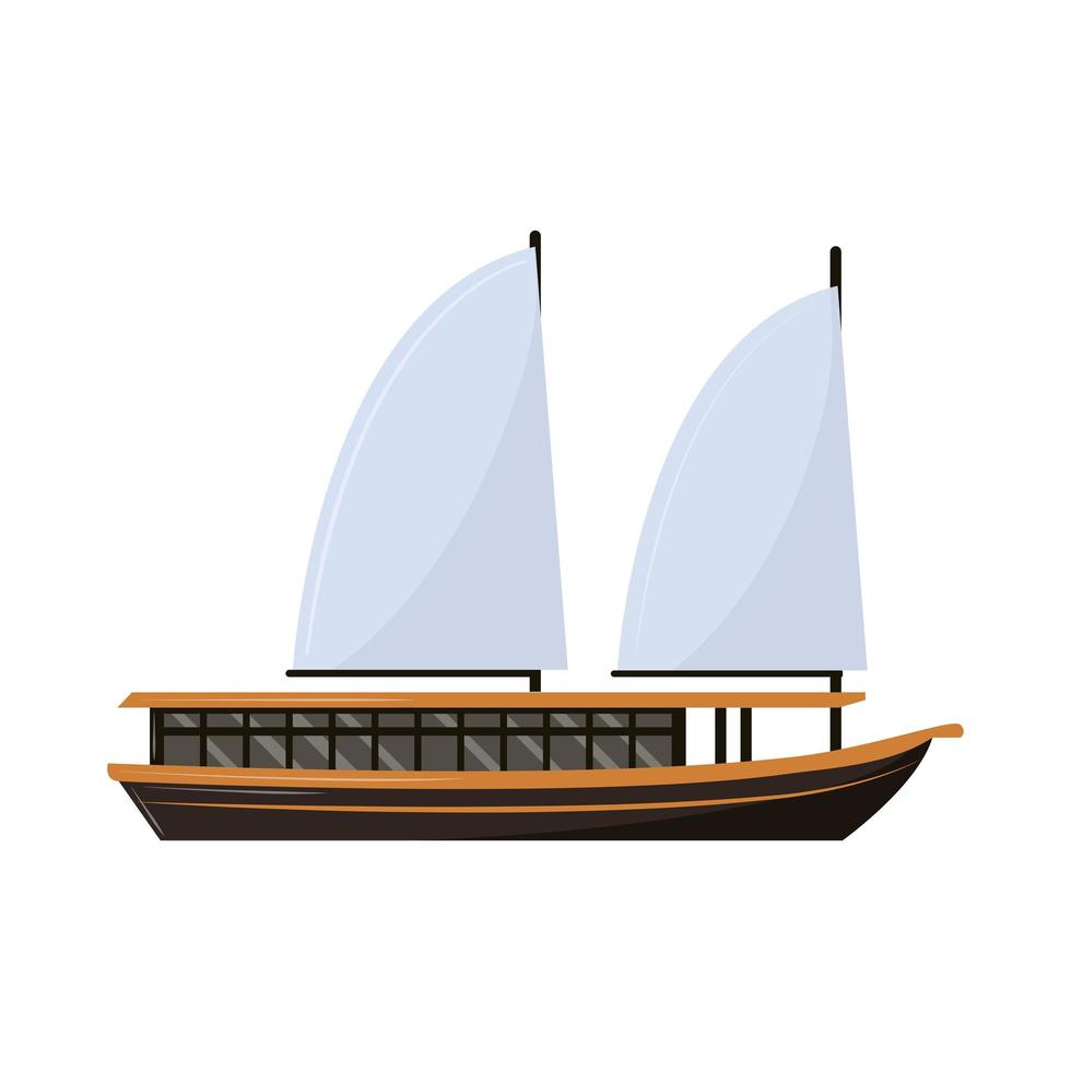 vietnamese sailboat transport vector