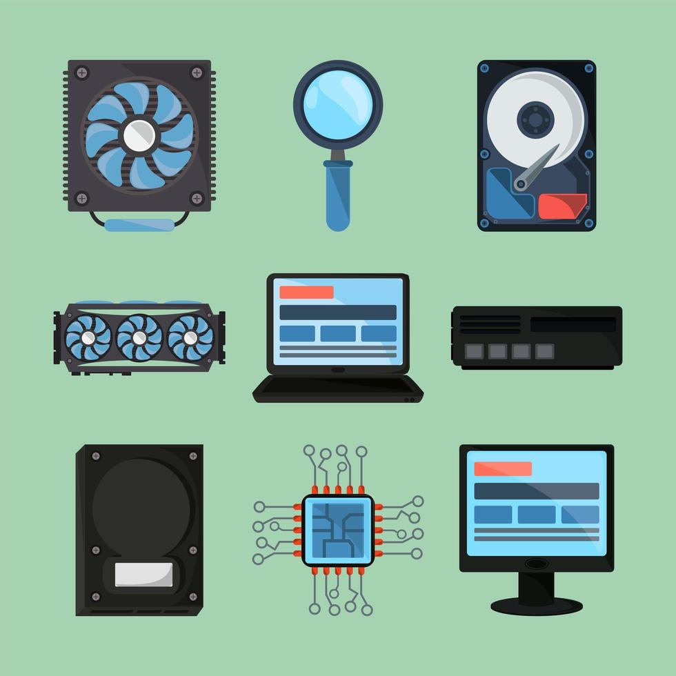 computer hardware components vector