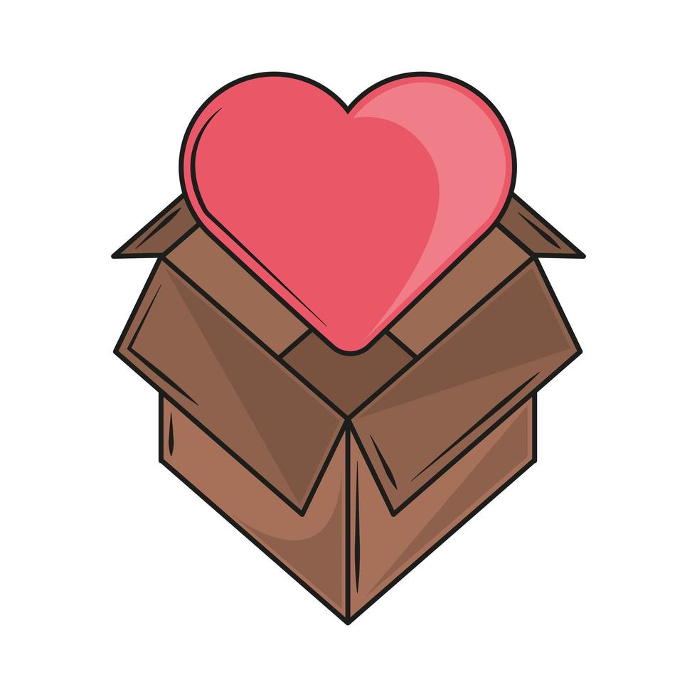 heart in box vector