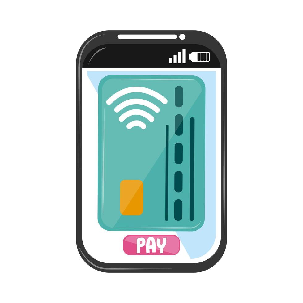 paying with contactless card vector