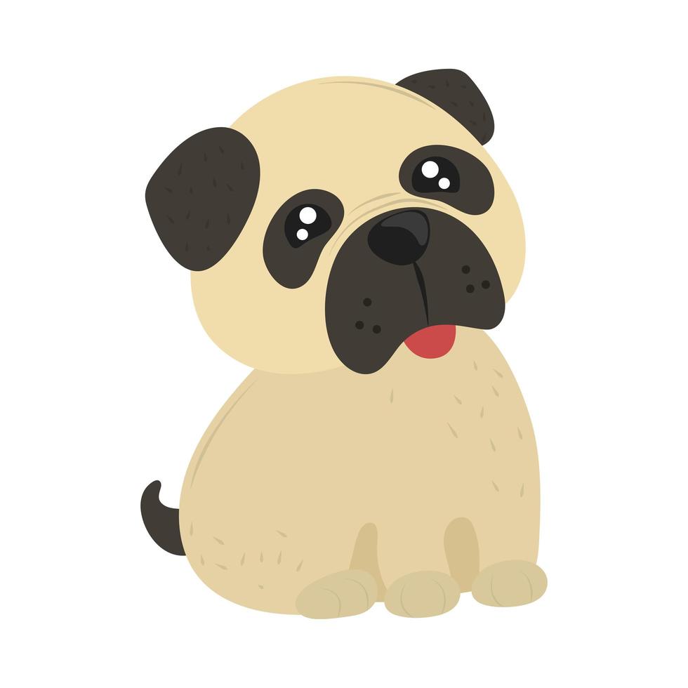 mascota perro pug vector