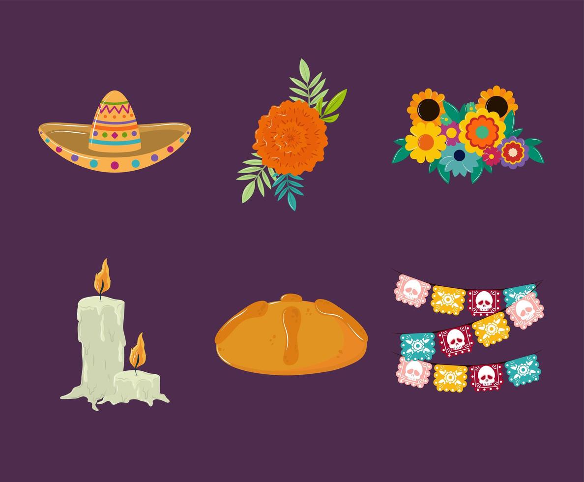 dia de los muertos mexicano vector