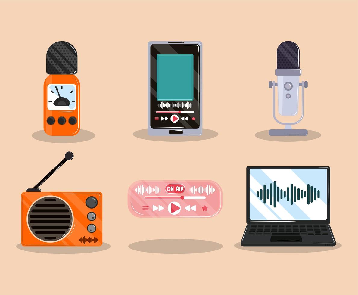 podcast, online show vector