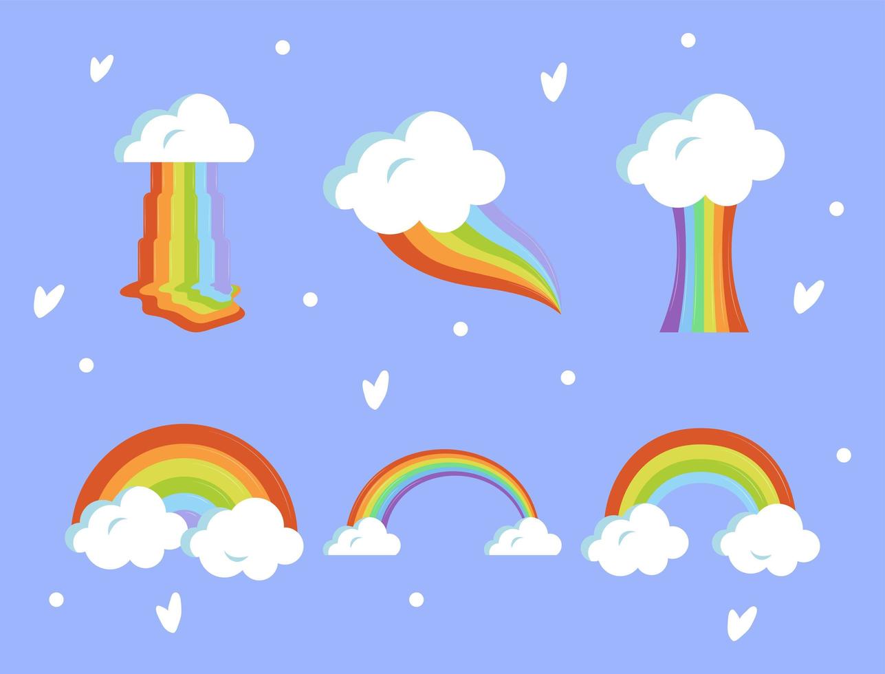 set with rainbows vector