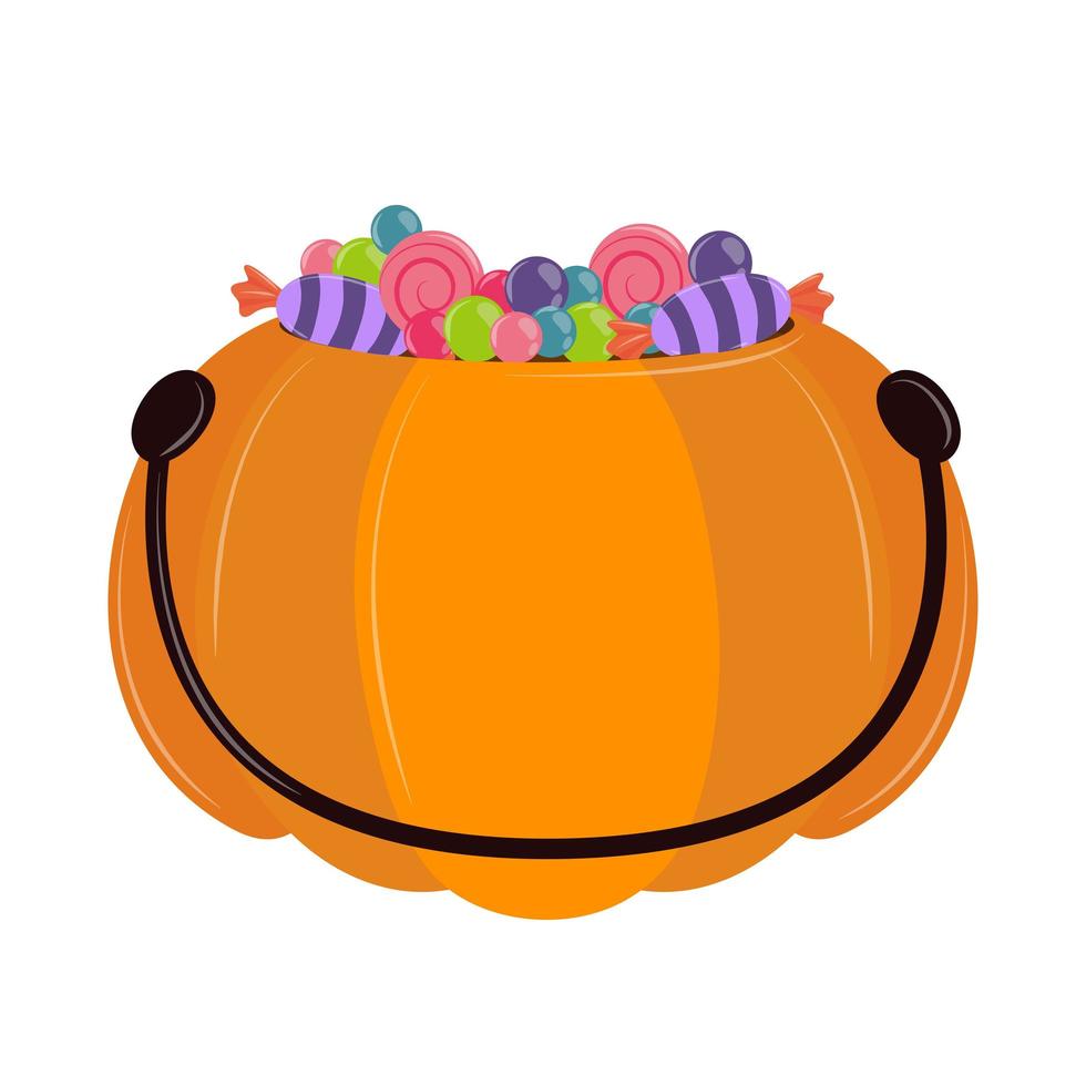 halloween pumpkin bucket vector