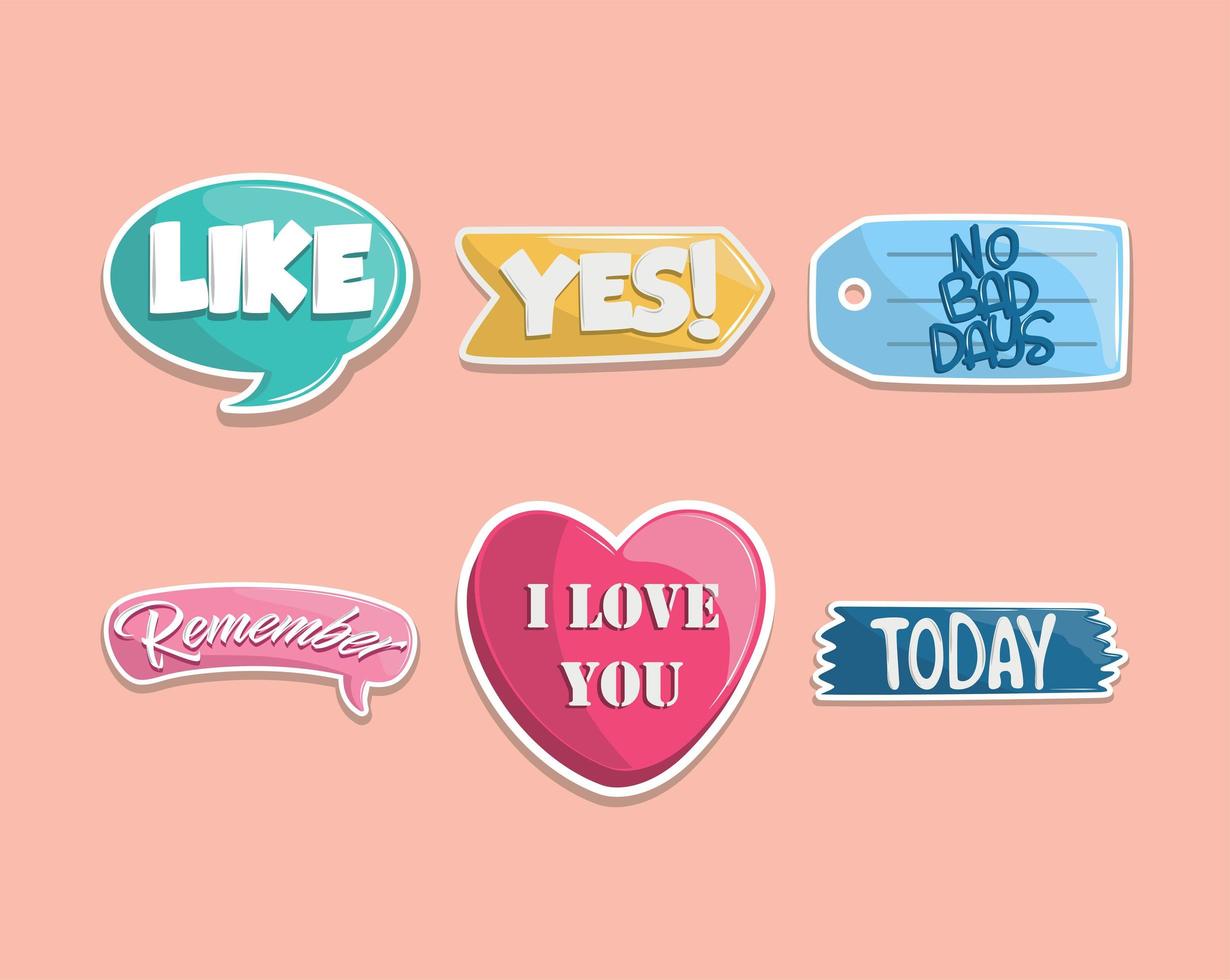 set of stickers vector