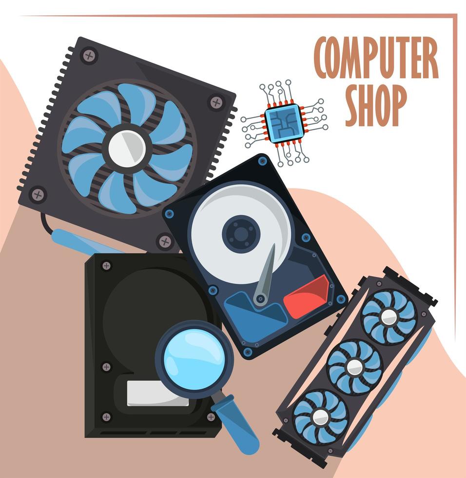 computer shop technology vector