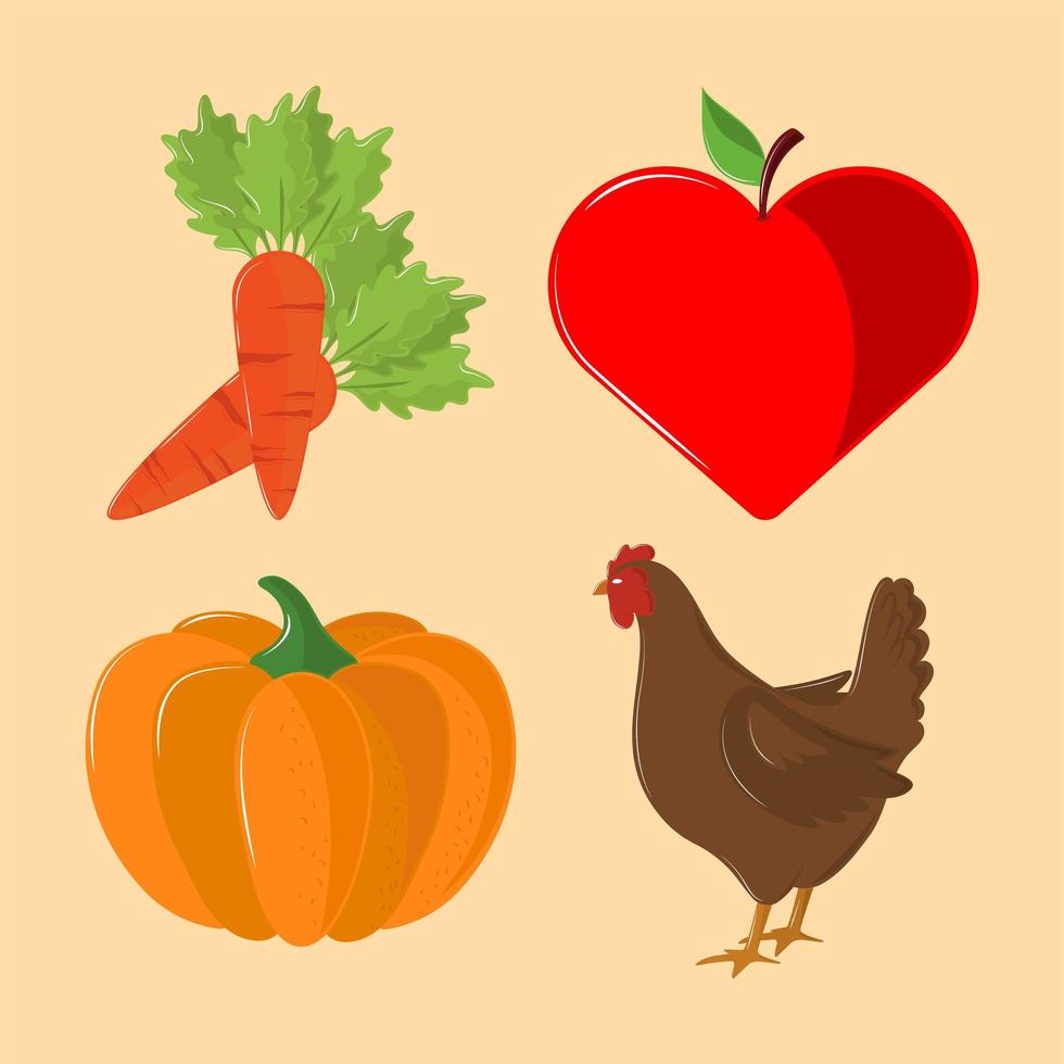 fresh produce icons vector