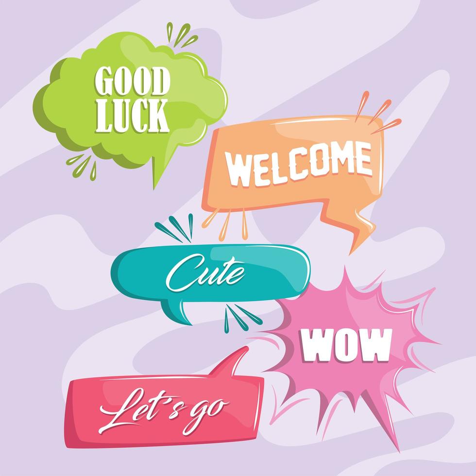 cheerful speech bubble vector