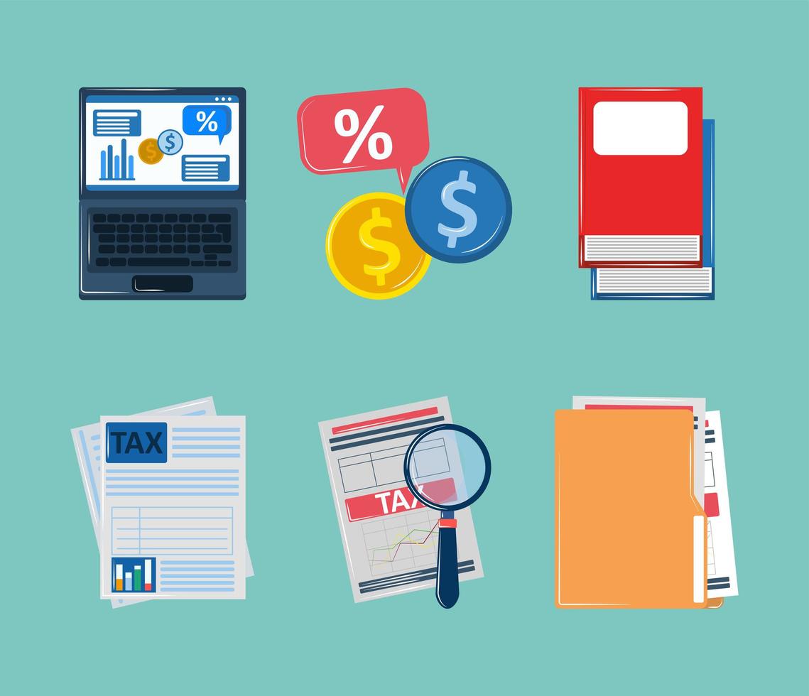 tax, accounting icons vector