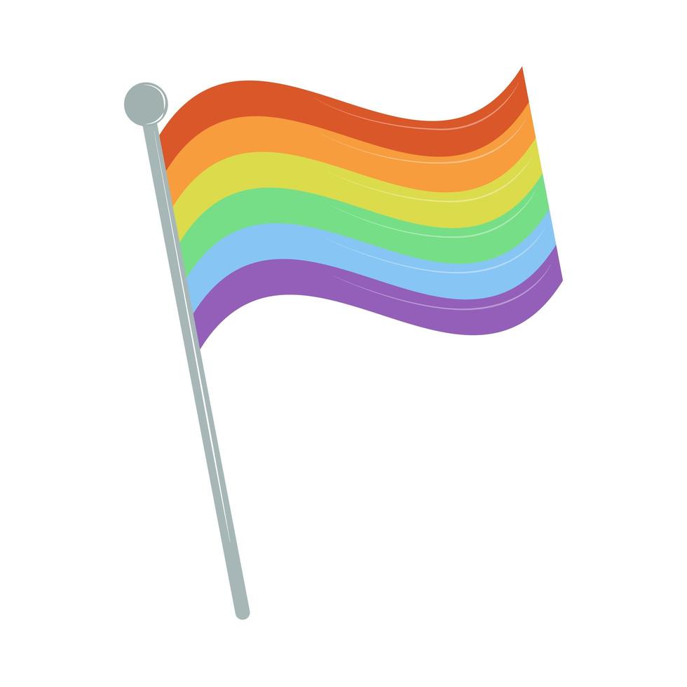 rainbow flag in pole 4229614 Vector Art at Vecteezy