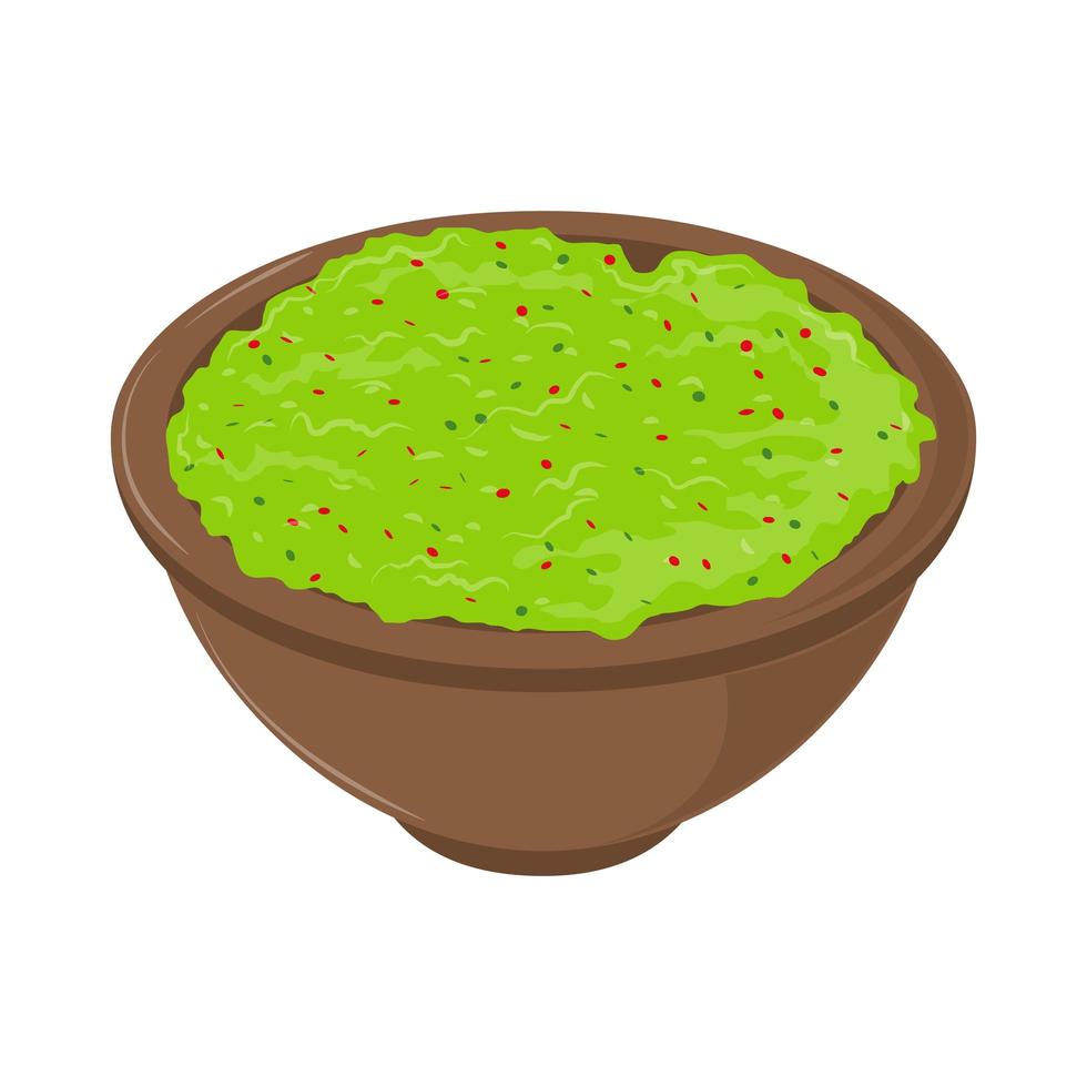 guacamole in bowl vector