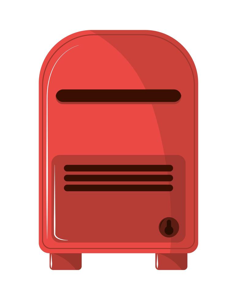 icono de buzón rojo vector