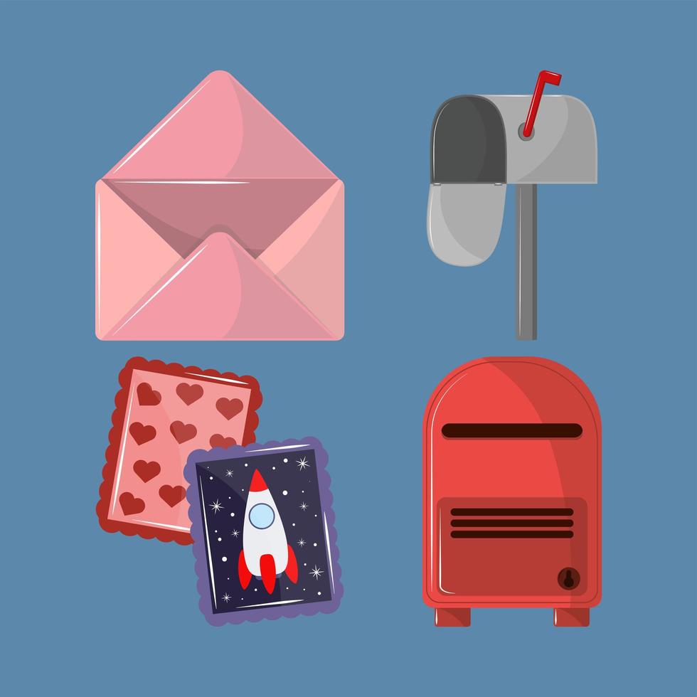 icon set of postal vector