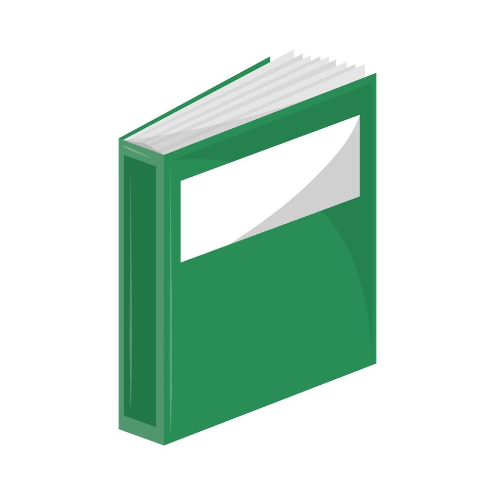 libro escolar verde vector