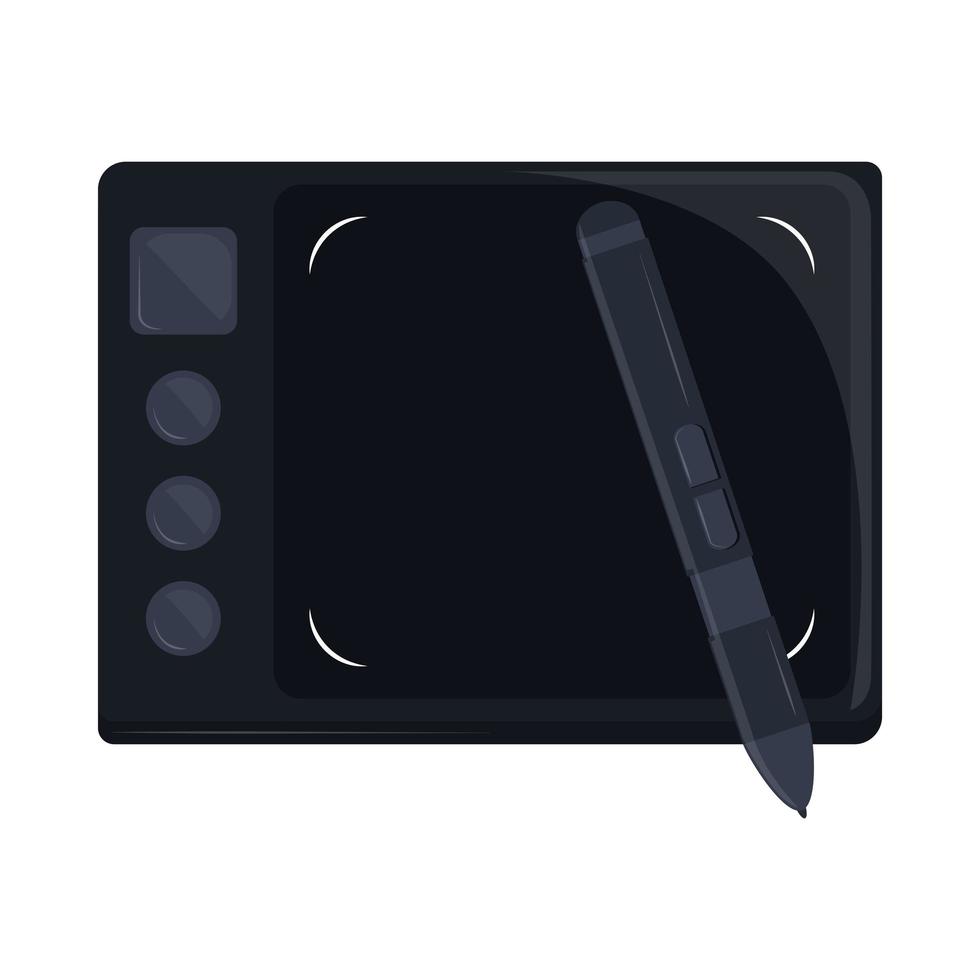 designer tablet and digital pen vector