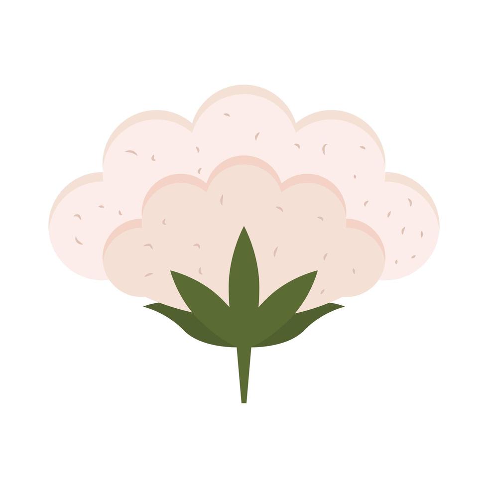 icono plano de flor de algodón vector
