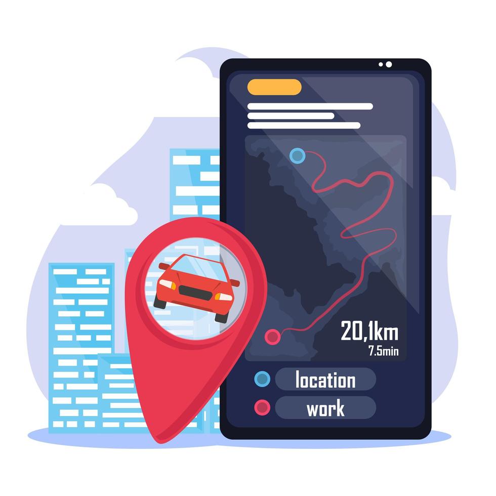 smartphone road traces vector