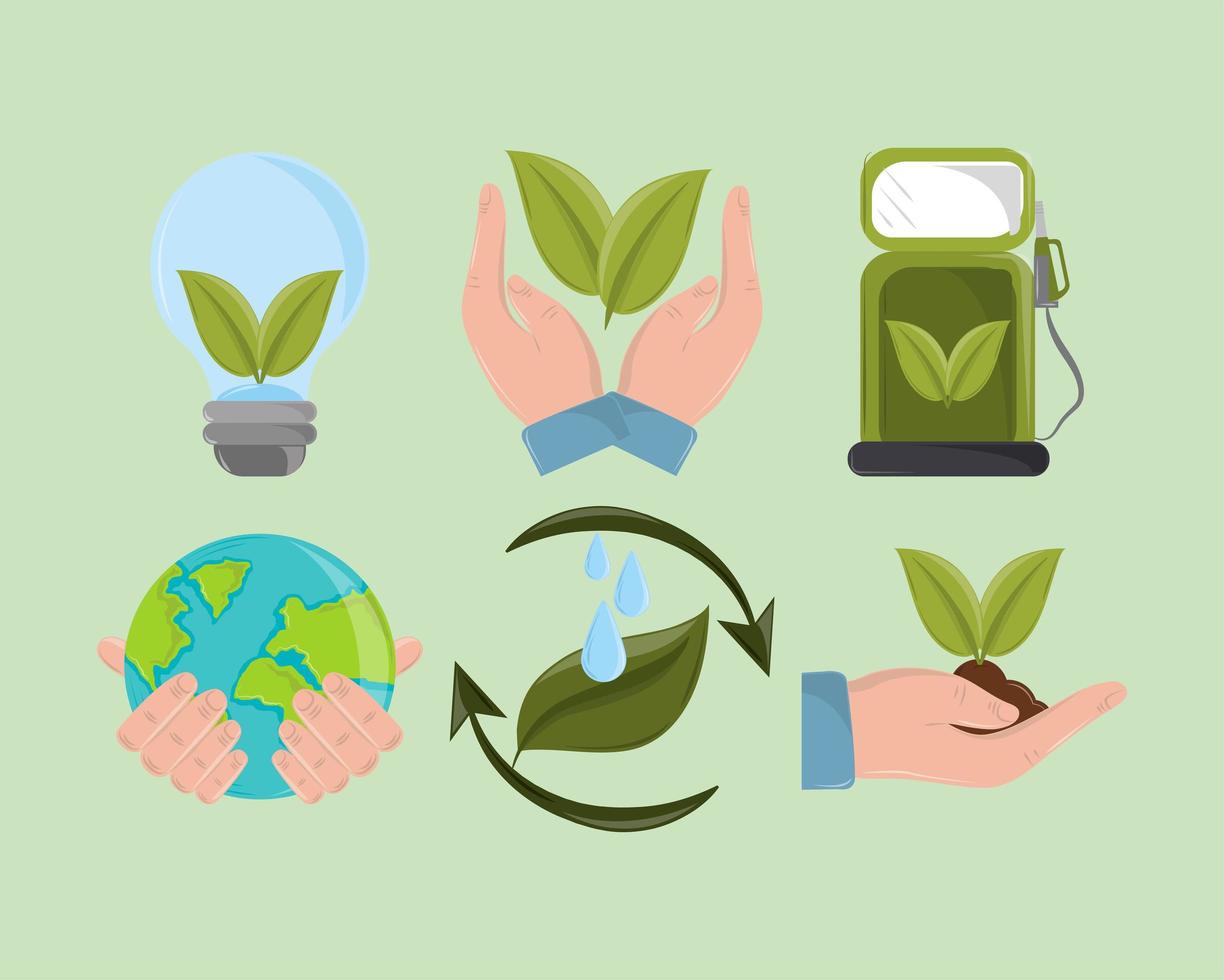 world ecology recycle vector