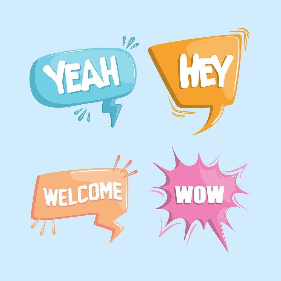 speech bubbles with different phrases vector